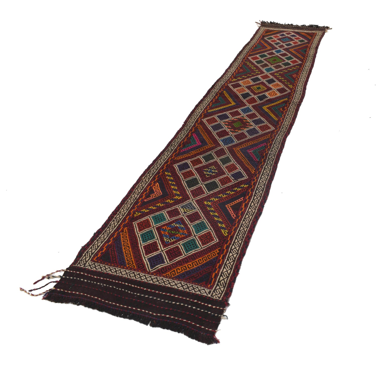 Suzuni Kilim Runner Handmade Multi 12' Runner