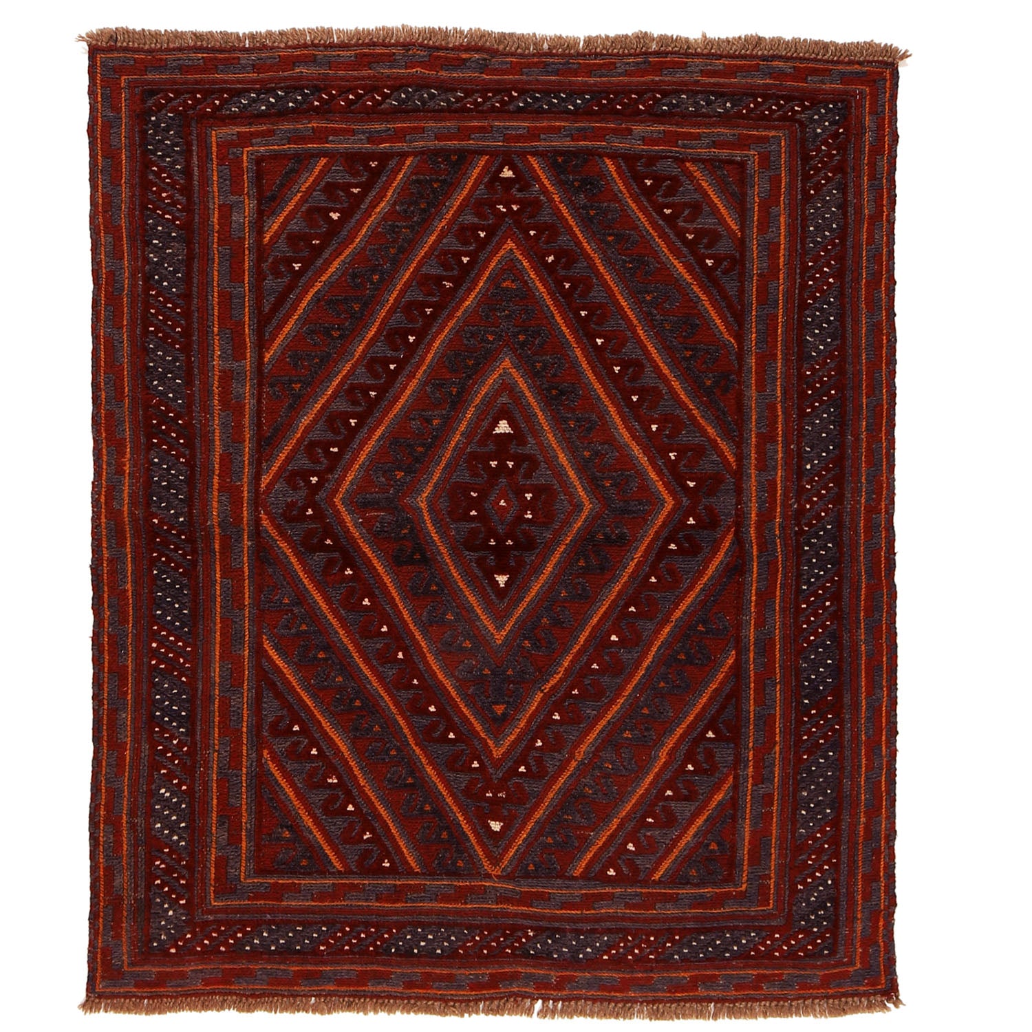 Mashwani Runner Rug Handmade Multi Geometric 4x4 ft