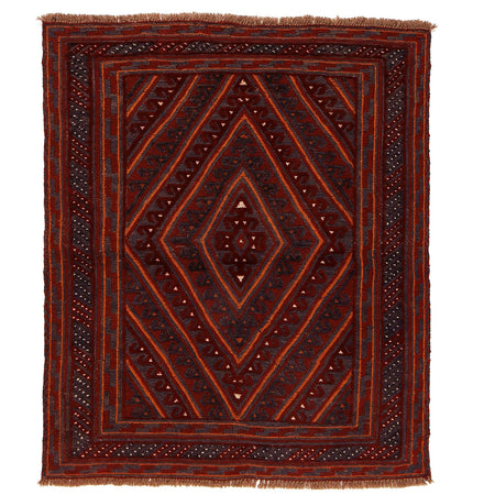 Mashwani Runner Rug Handmade Multi Geometric 4x4 ft