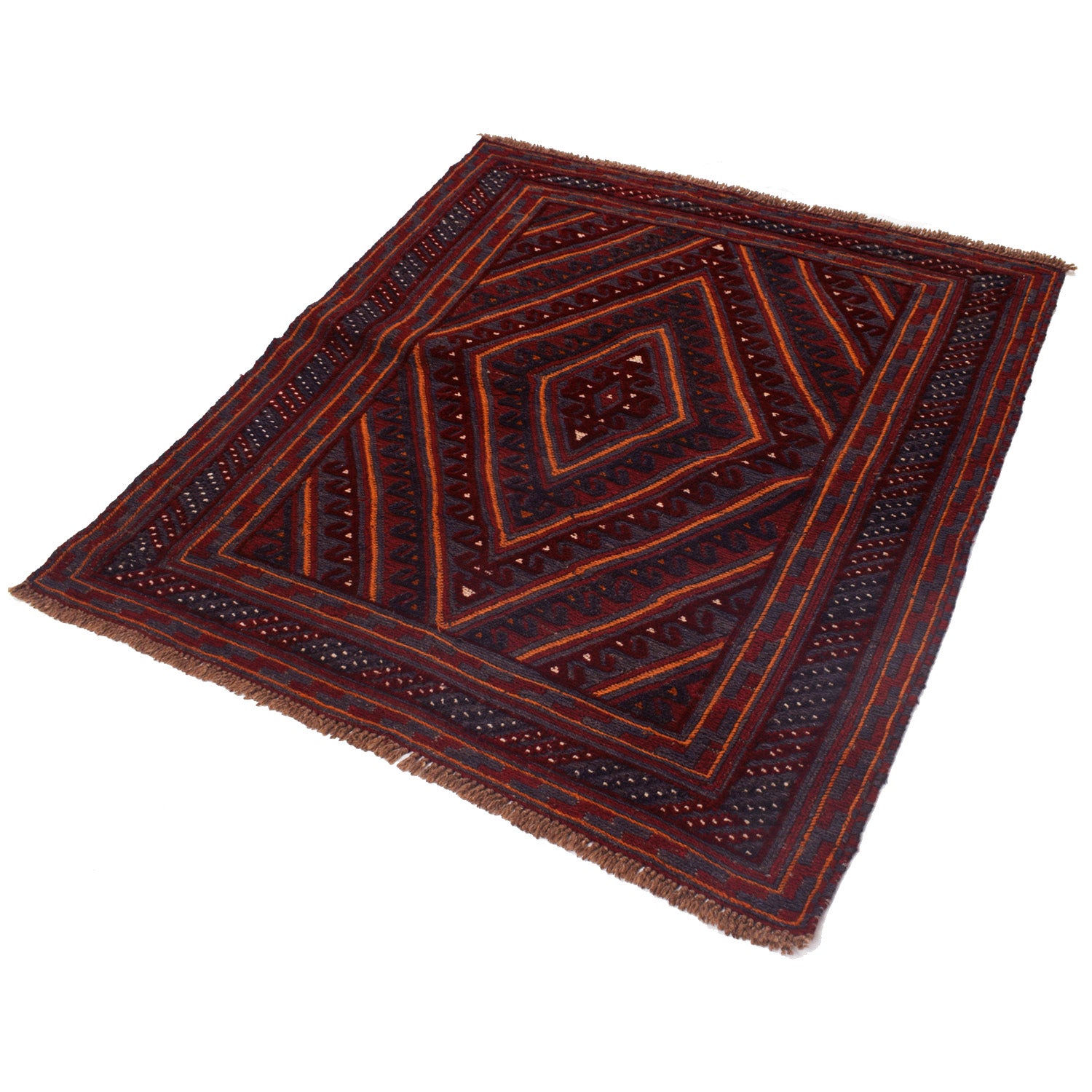 Mashwani Runner Rug Handmade Multi Geometric 4x4 ft