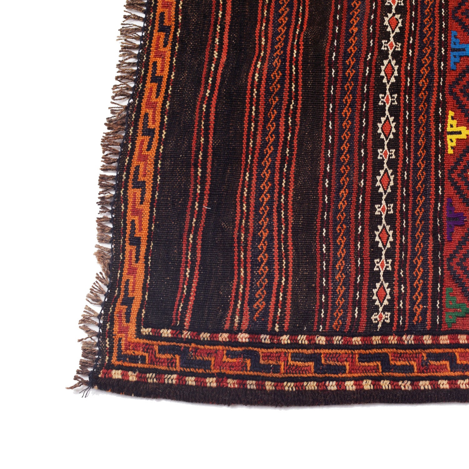 Laghari Kilim Area Rug Handmade Multi Geometric 4x7 ft