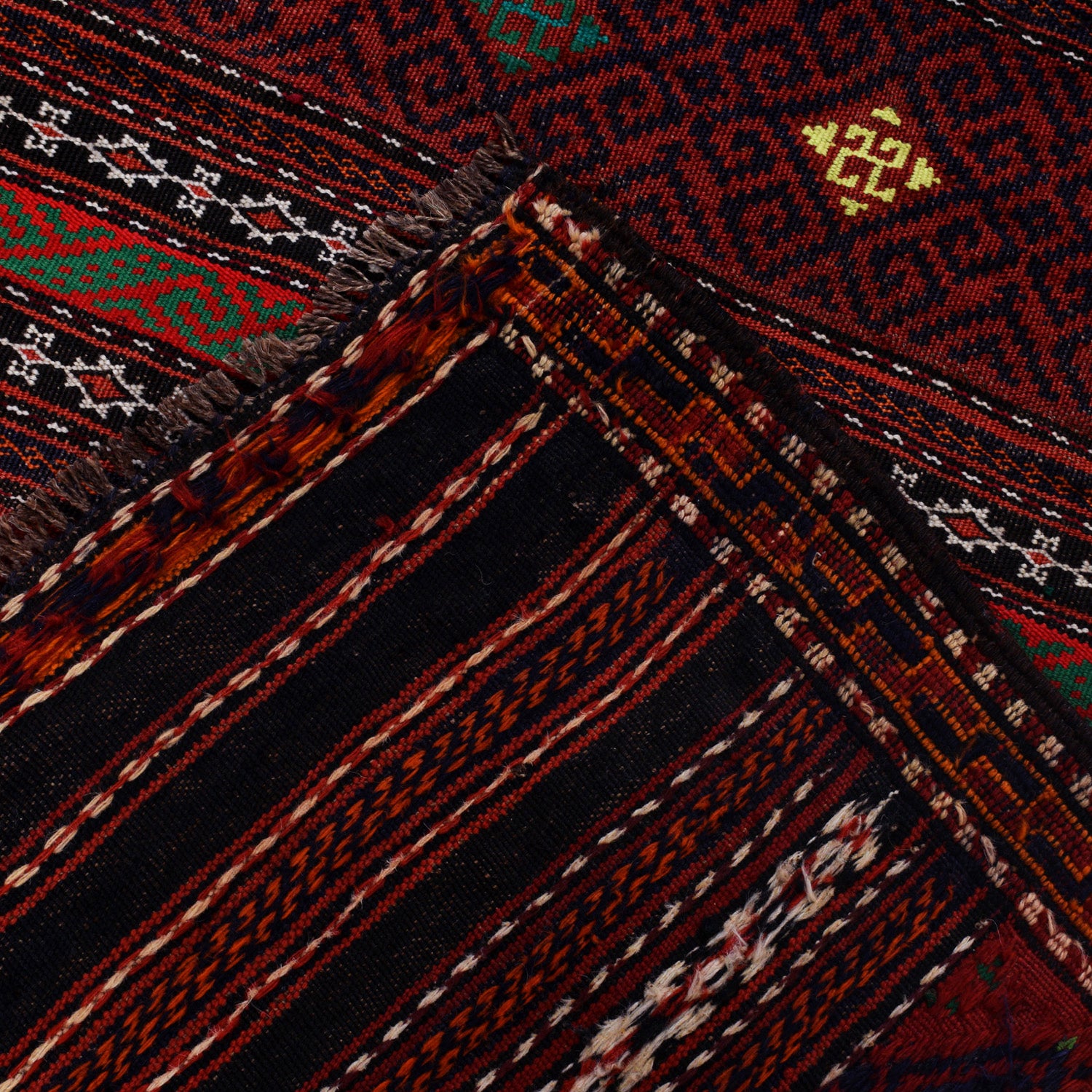 Laghari Kilim Area Rug Handmade Multi Geometric 4x7 ft