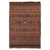 Laghari Kilim Area Rug Handmade Multi Geometric 4x7 ft