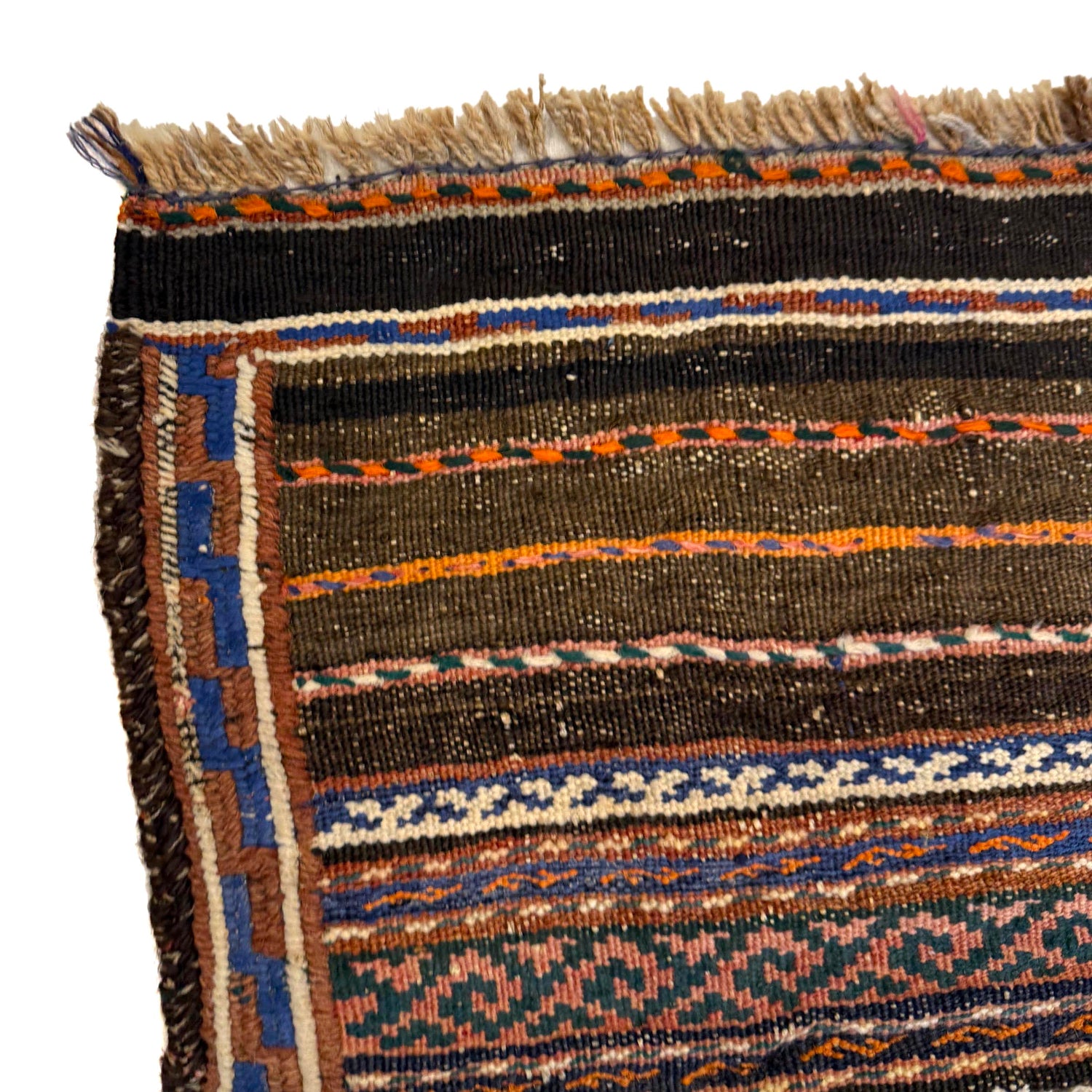 Laghari Kilim Area Rug Handmade Multi Geometric 4x7 ft