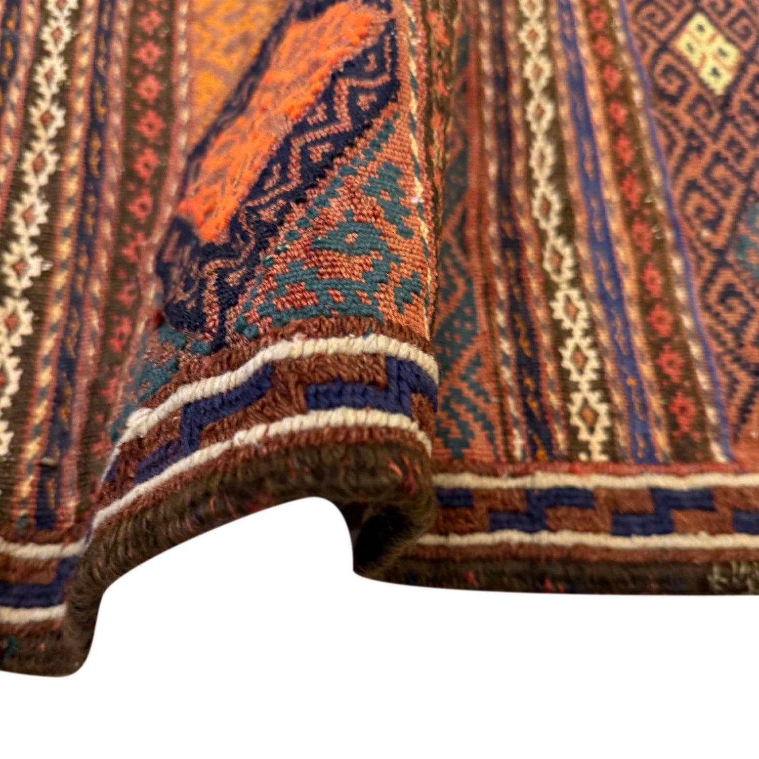 Laghari Kilim Area Rug Handmade Multi Geometric 4x7 ft