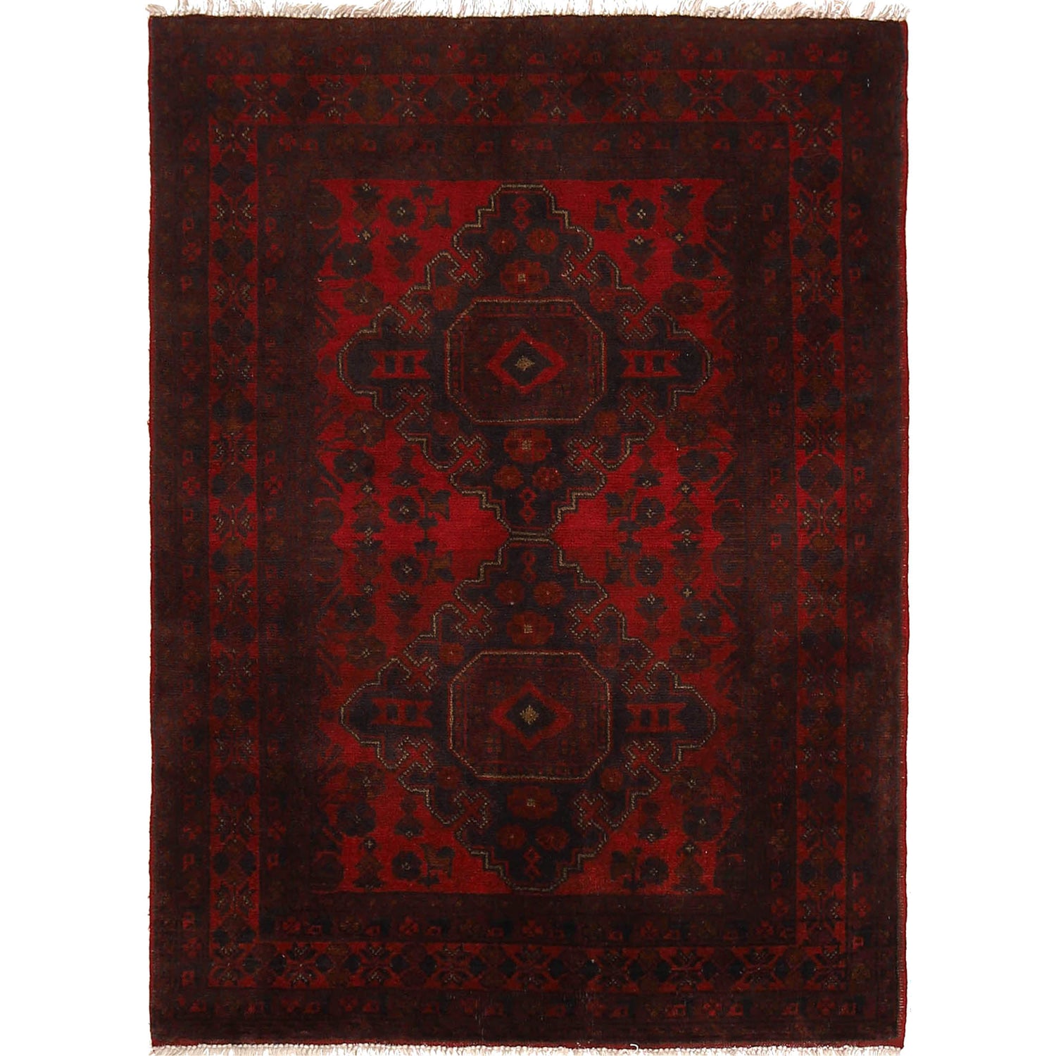 Khal Mohammadi Rug Handmade Red 3x5 ft