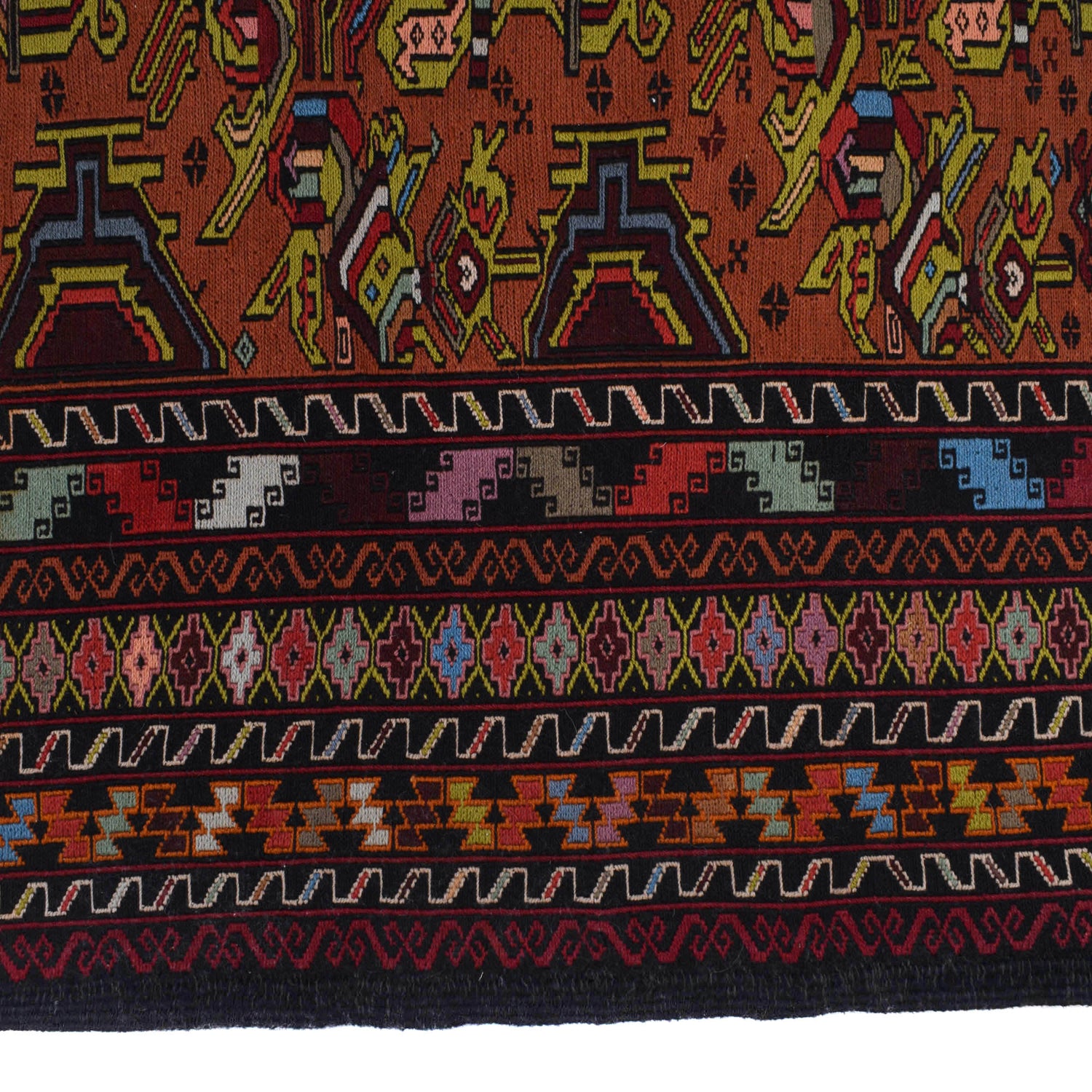 Maliki Kilim Area Rug Handmade Multi Floral 4x6 ft