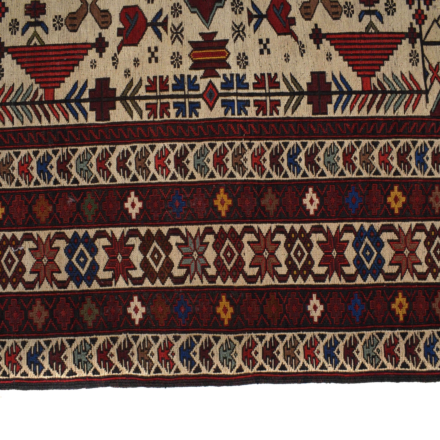 Maliki Kilim Area Rug Handmade Multi Floral 4x6 ft