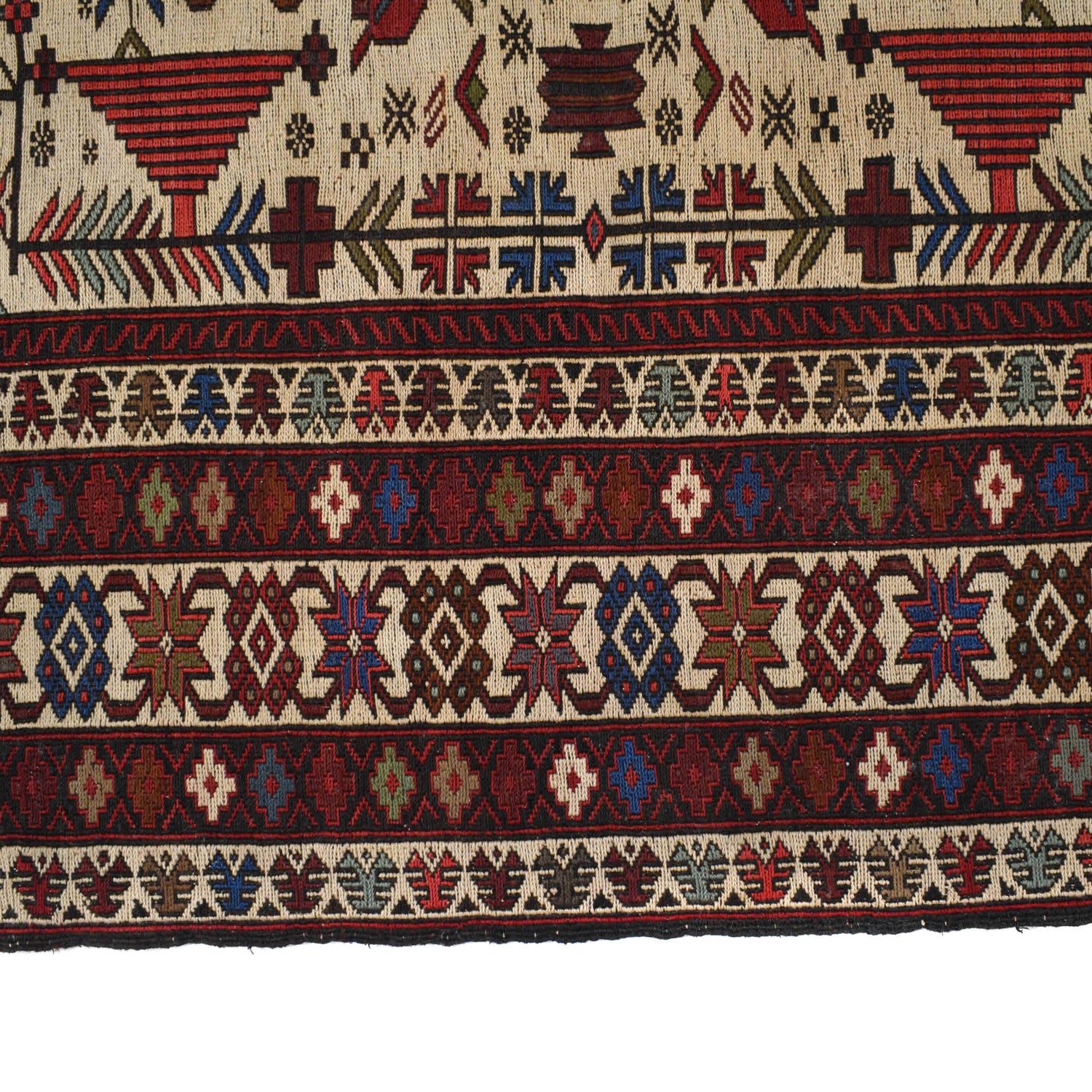 Maliki Kilim Area Rug Handmade Multi Floral 4x6 ft