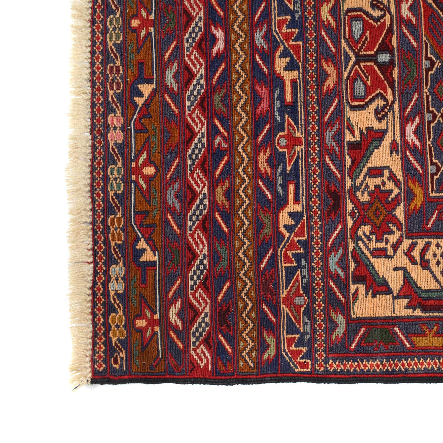 Maliki Kilim Area Rug Handmade Multi Geometric 3x5 ft