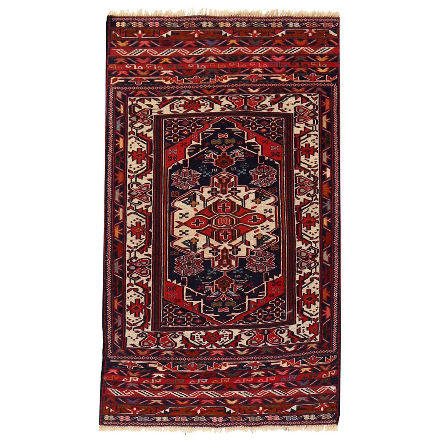 Maliki Kilim Area Rug Handmade Multi Geometric 3x5 ft