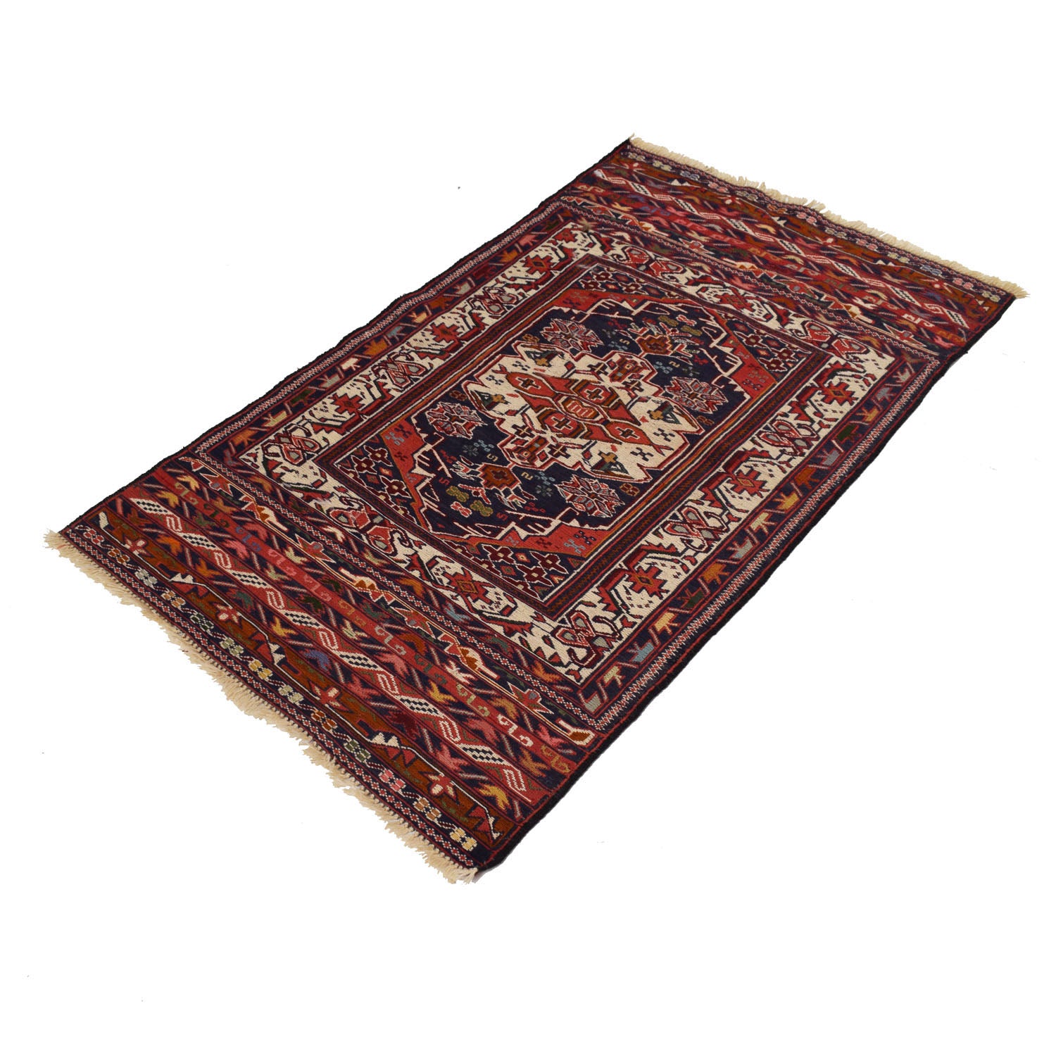 Maliki Kilim Area Rug Handmade Multi Geometric 3x5 ft