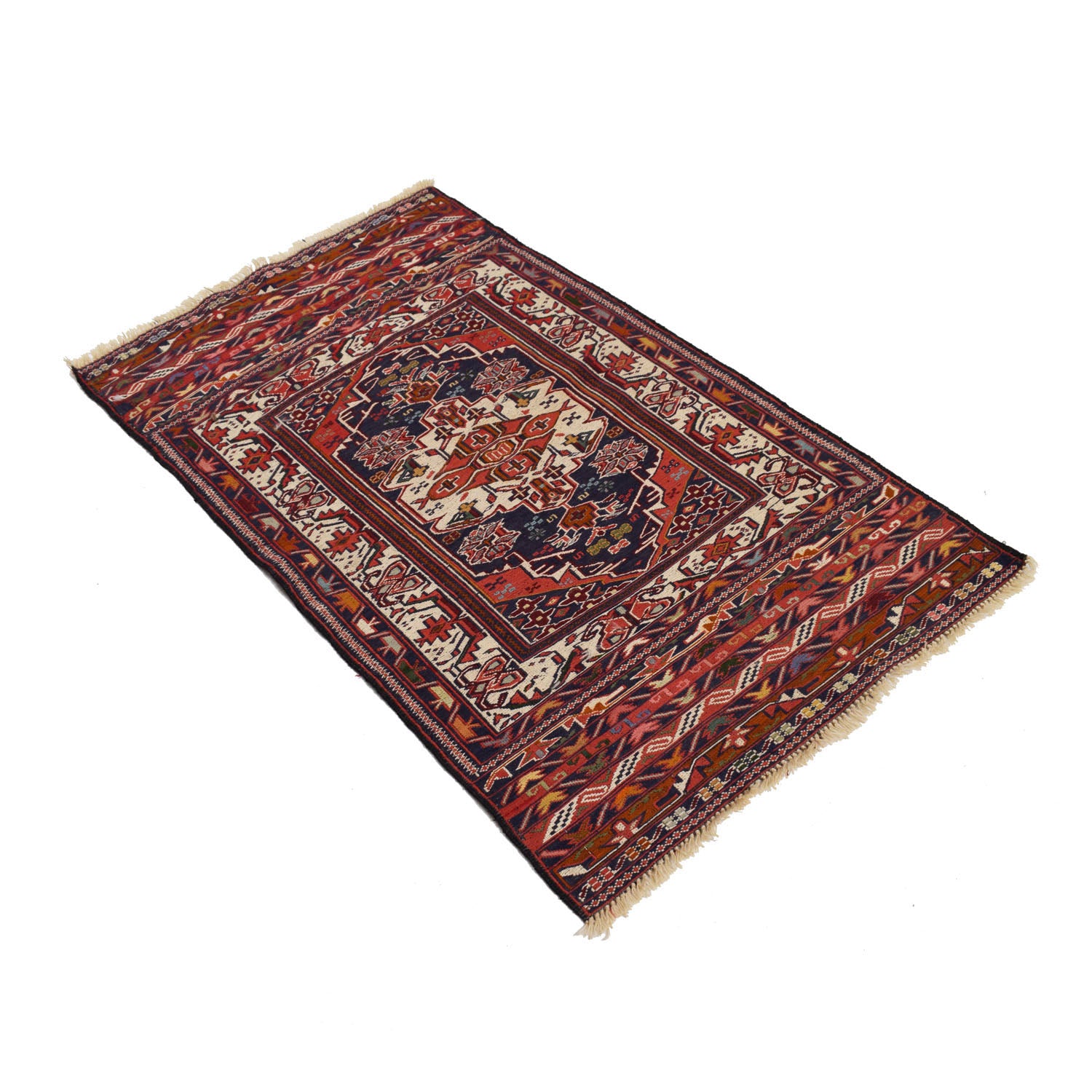 Maliki Kilim Area Rug Handmade Multi Geometric 3x5 ft