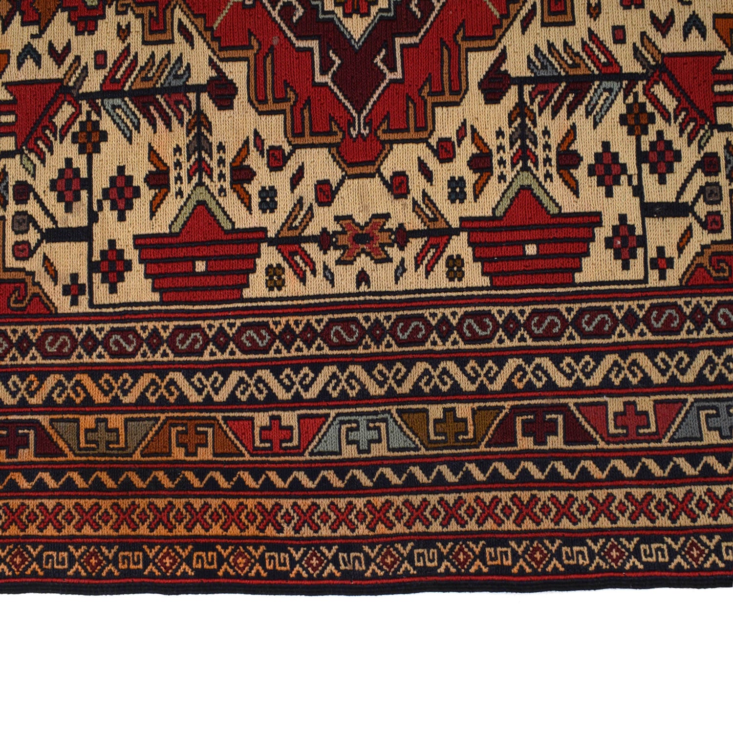 Maliki Kilim Area Rug Handmade Multi Geometric 3x5 ft