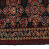 Maliki Kilim Area Rug Handmade Black Floral 4x6 ft