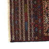 Maliki Kilim Area Rug Handmade Black Floral 4x6 ft