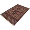 Maliki Kilim Area Rug Handmade Black Floral 4x6 ft