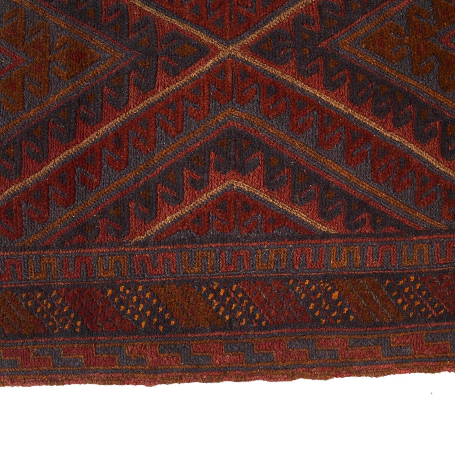 Mashwani Area Rug Runner Handmade Multi Geometric 13' Runner