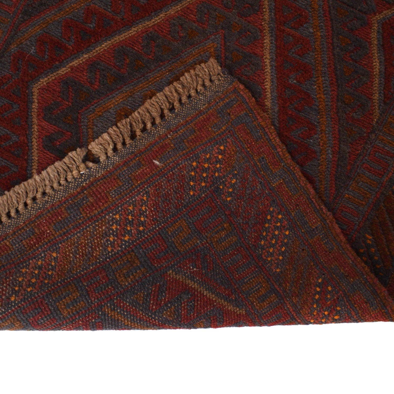 Mashwani Area Rug Runner Handmade Multi Geometric 13' Runner