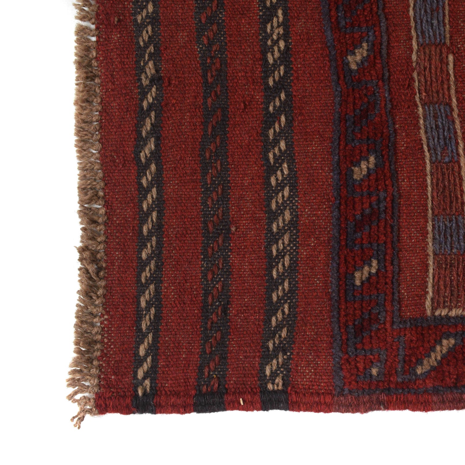 Mashwani Runner Rug Handmade Deep Red Geometric 8' Runner