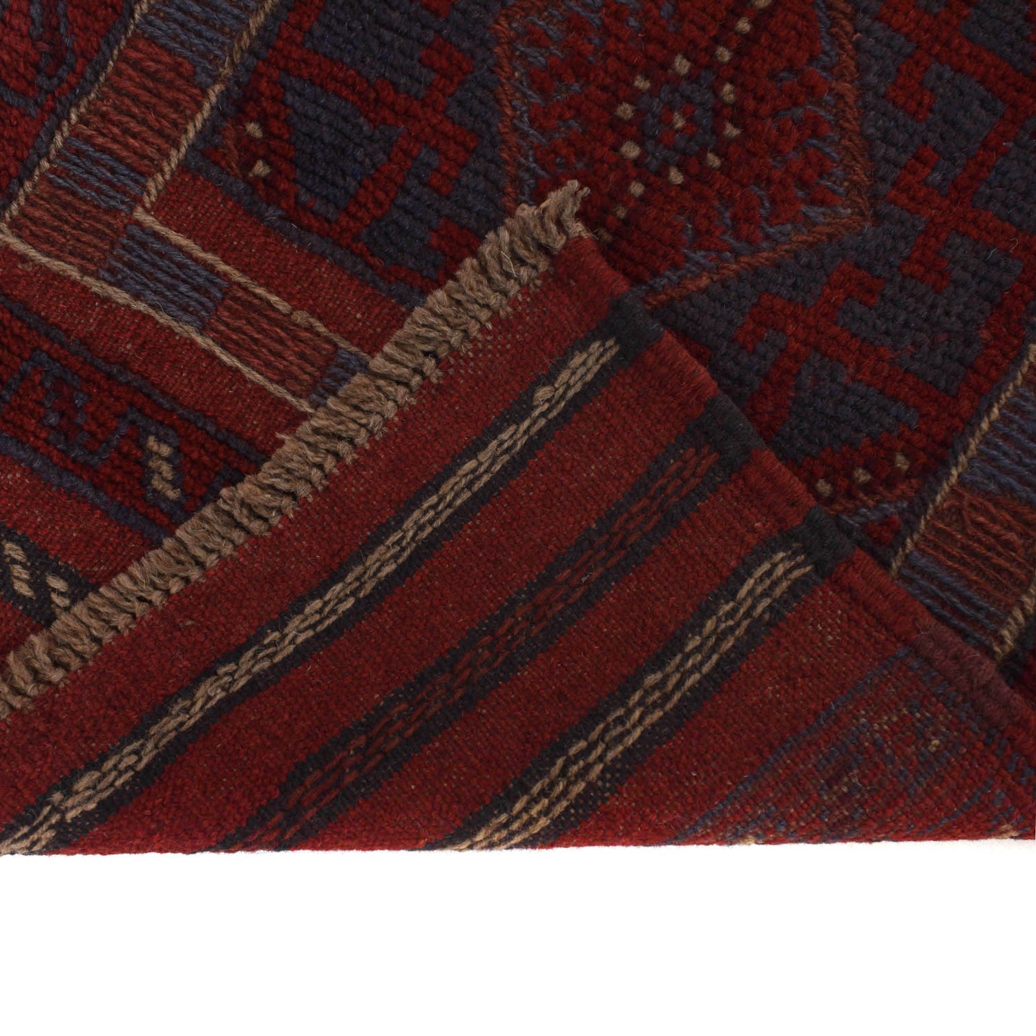 Mashwani Runner Rug Handmade Deep Red Geometric 8' Runner