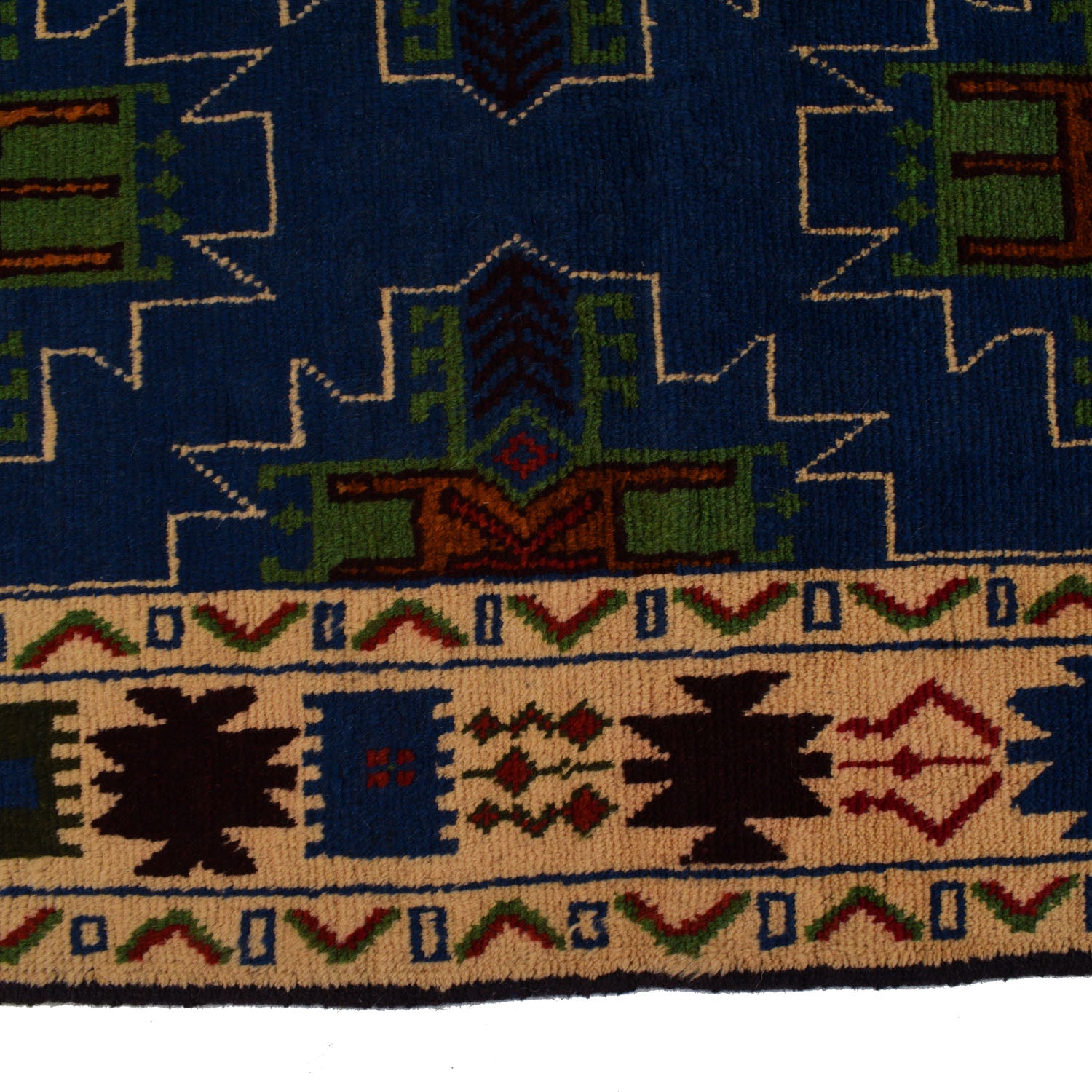 Kohistani Area Rug Handmade Blue Indigo Floral 6x9 ft