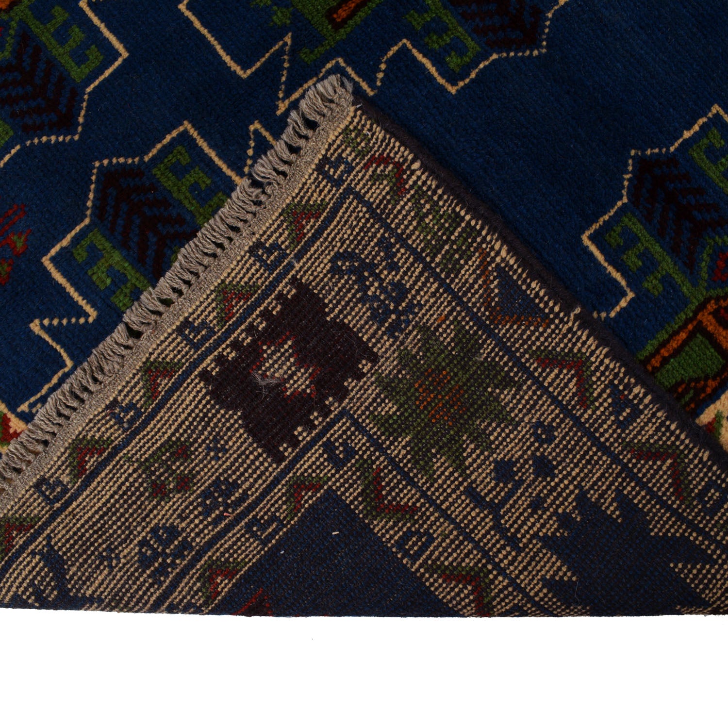 Kohistani Area Rug Handmade Blue Indigo Floral 6x9 ft