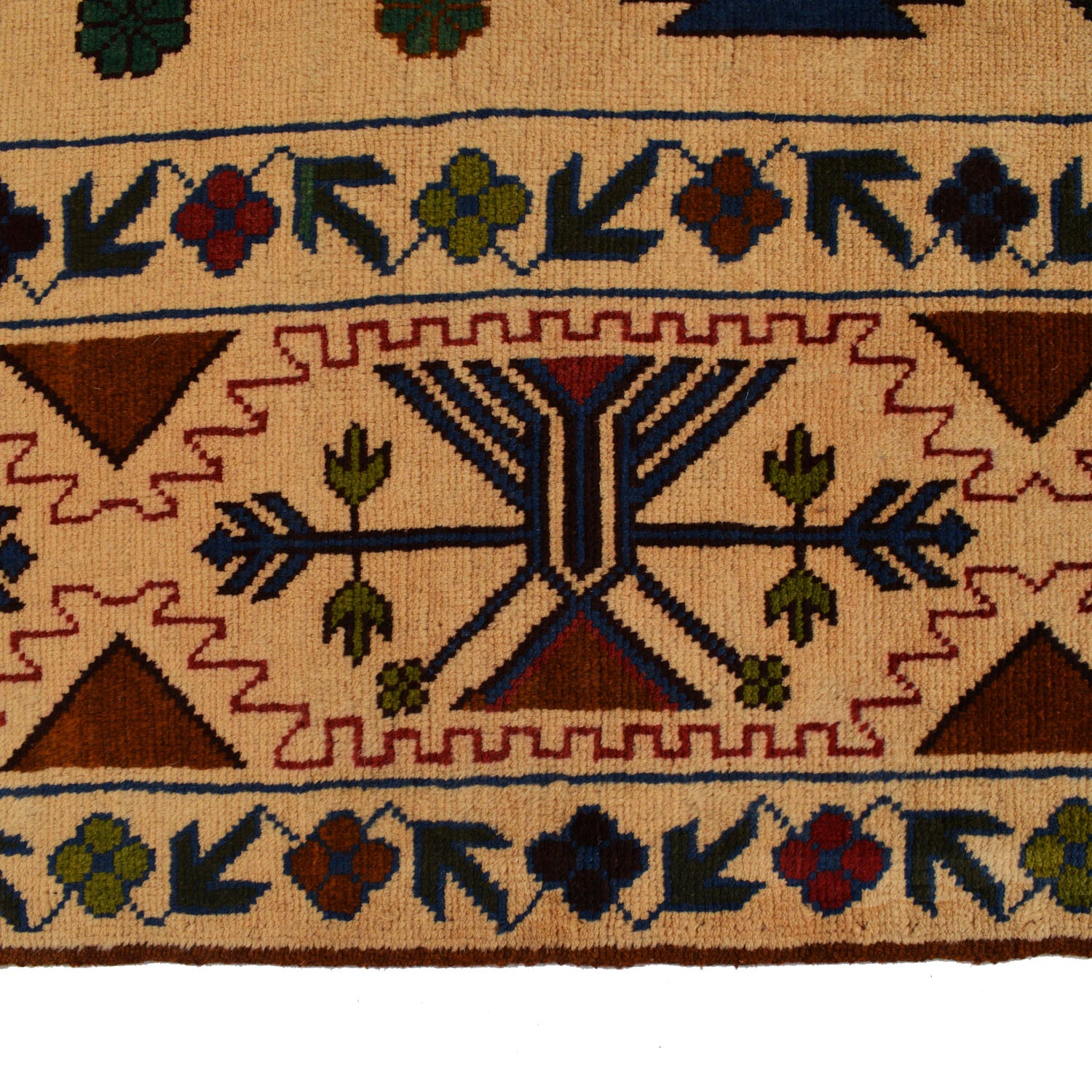 Kohistani Area Rug Handmade Beige Floral 6x9 ft
