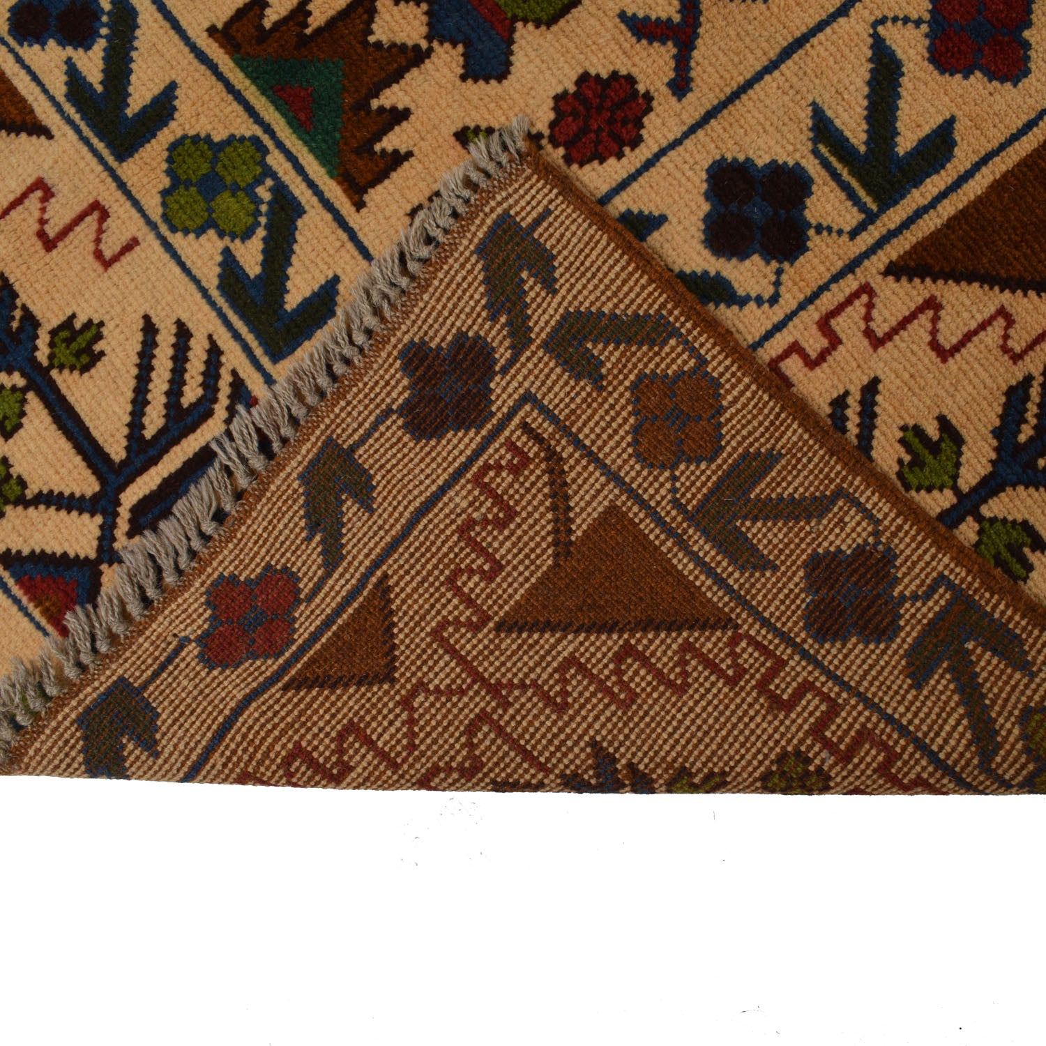 Kohistani Area Rug Handmade Beige Floral 6x9 ft