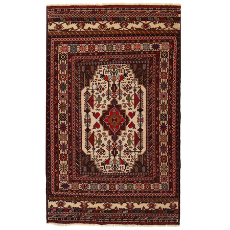 Maliki Kilim Area Rug Handmade Multi Floral 4x6 ft