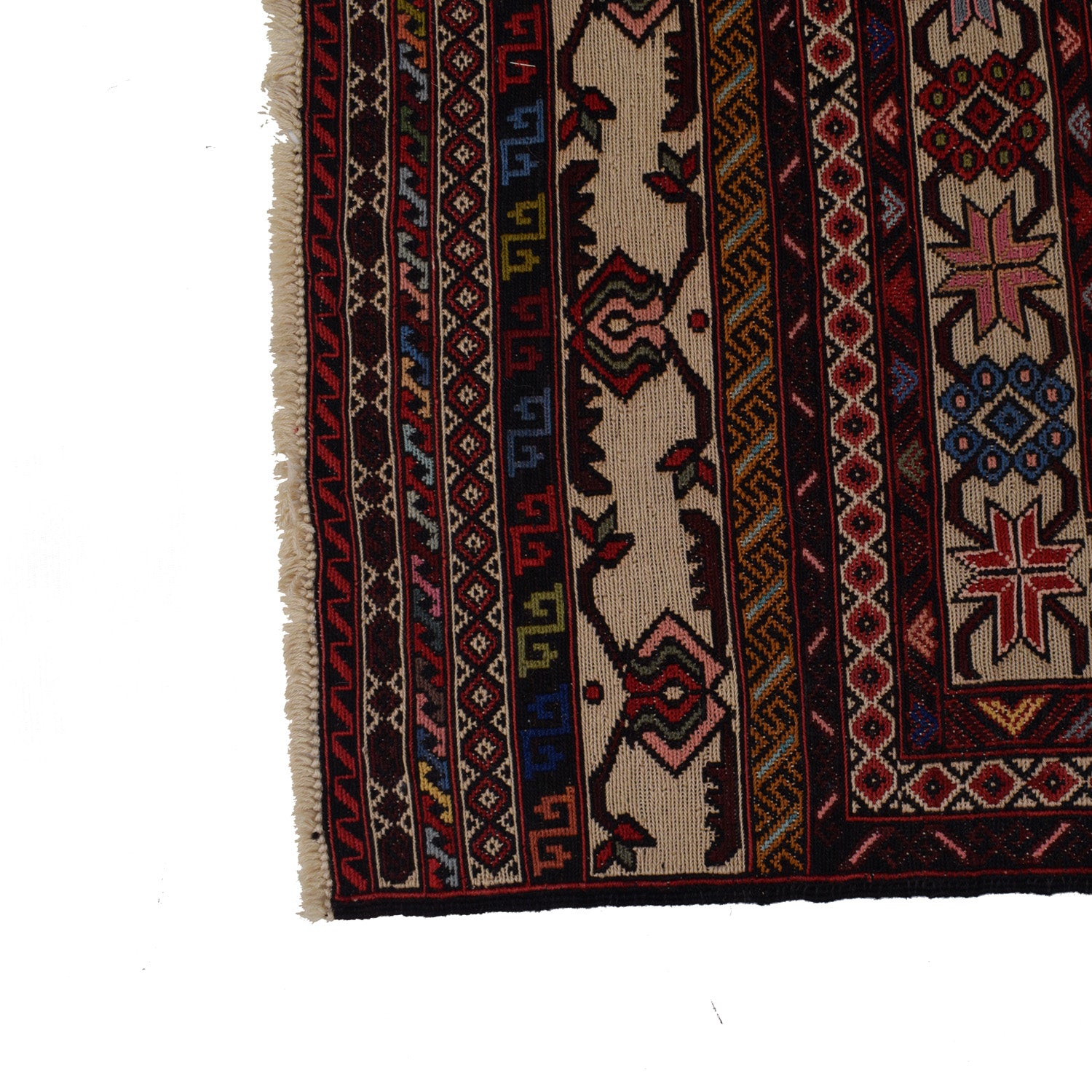 Maliki Kilim Area Rug Handmade Multi Floral 4x6 ft