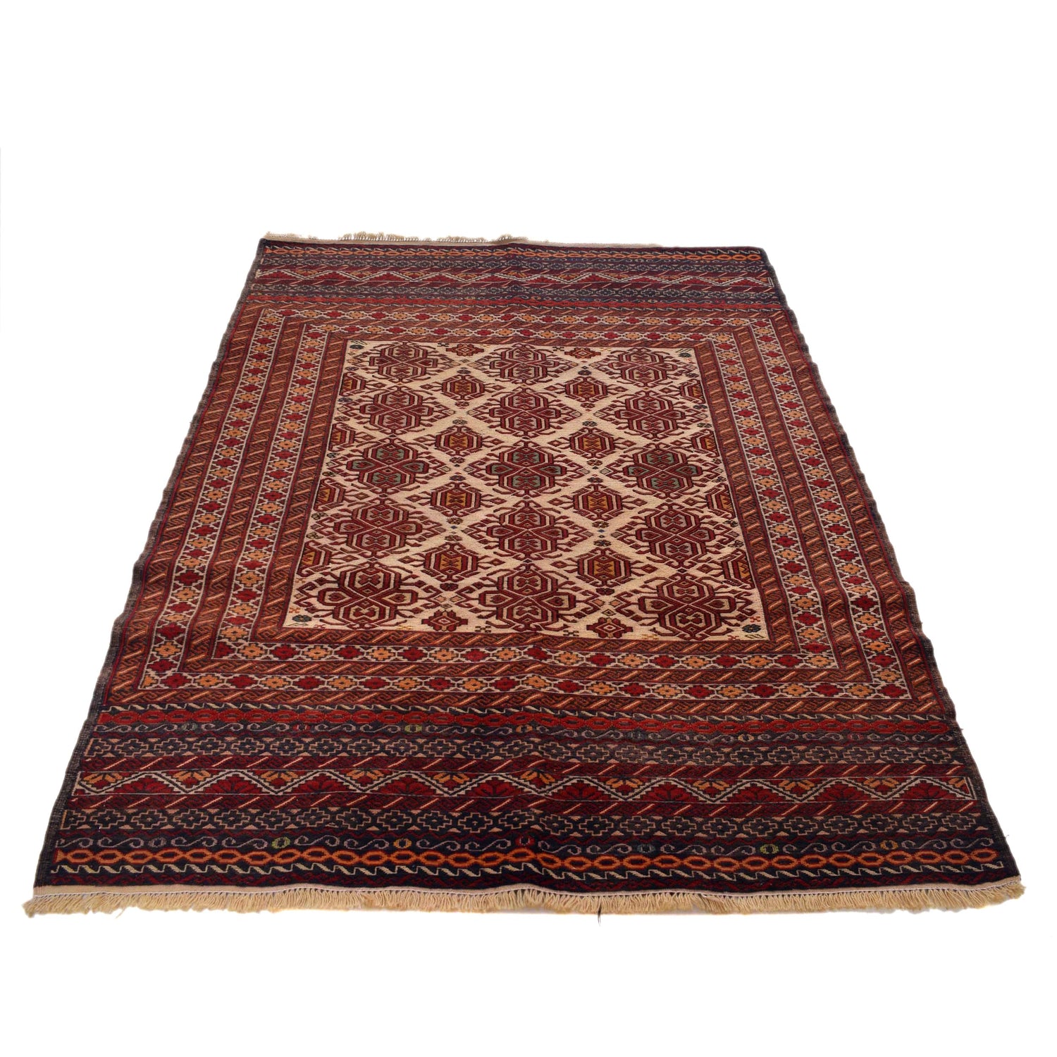 Maliki Kilim Area Rug Handmade Multi Floral 4x6 ft