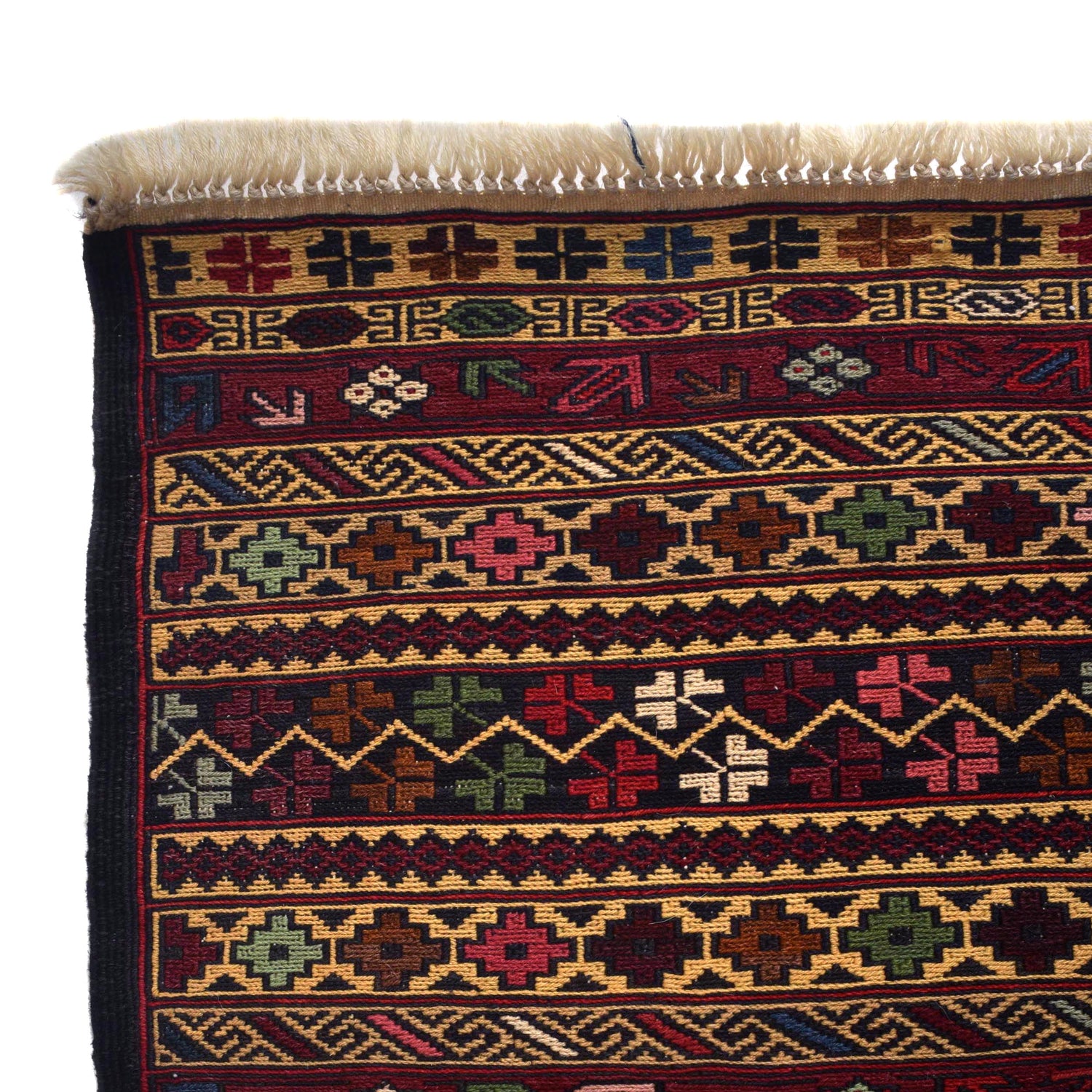 Maliki Kilim Area Rug Handmade Multi Floral 4x6 ft