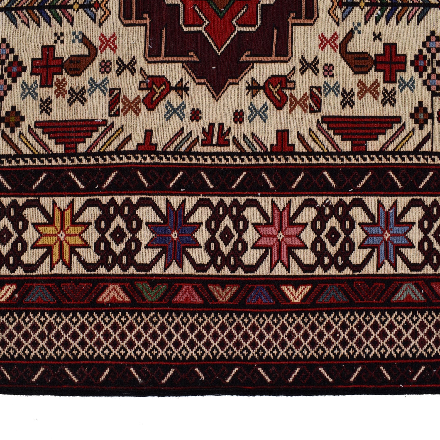 Maliki Kilim Area Rug Handmade Multi Floral 4x6 ft