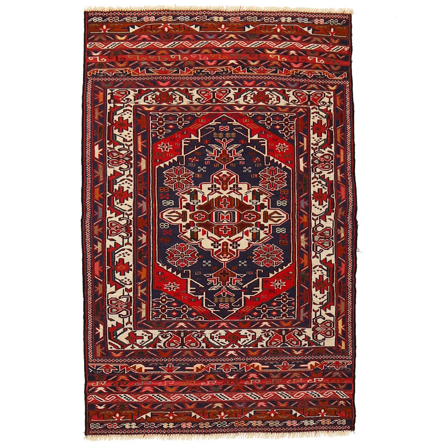 Maliki Kilim Area Rug Handmade Multi Geometric 3x5 ft