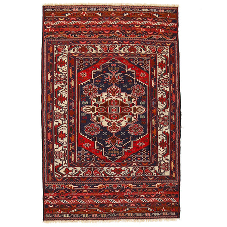 Maliki Kilim Area Rug Handmade Multi Geometric 3x5 ft