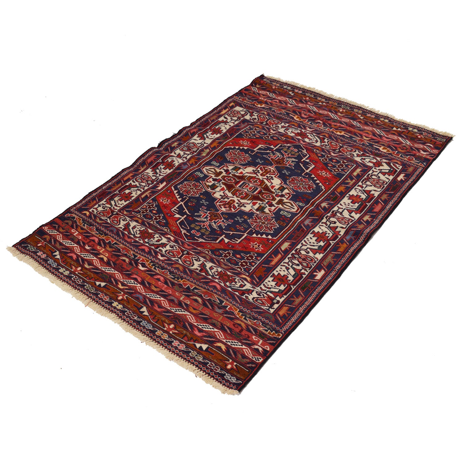 Maliki Kilim Area Rug Handmade Multi Geometric 3x5 ft