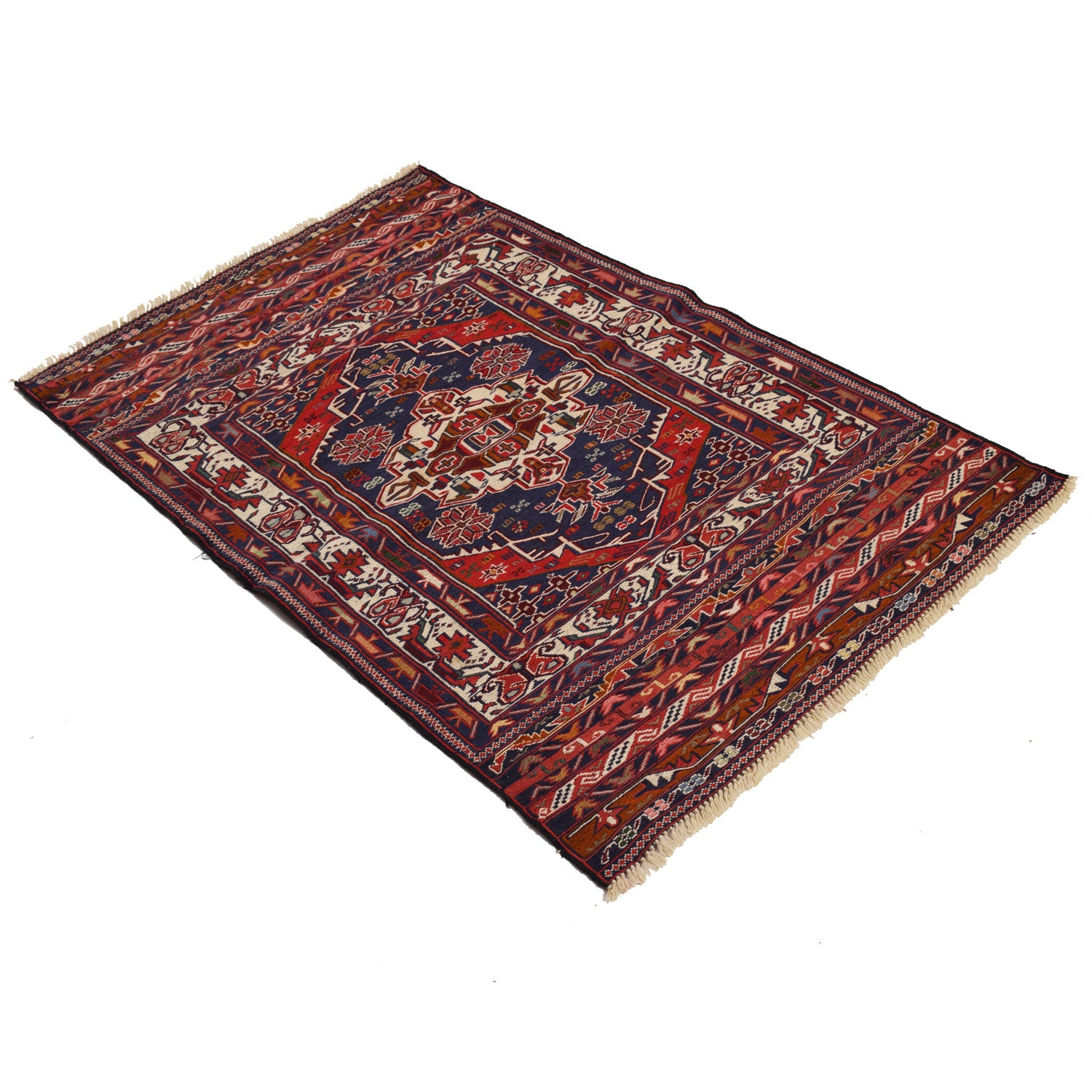 Maliki Kilim Area Rug Handmade Multi Geometric 3x5 ft