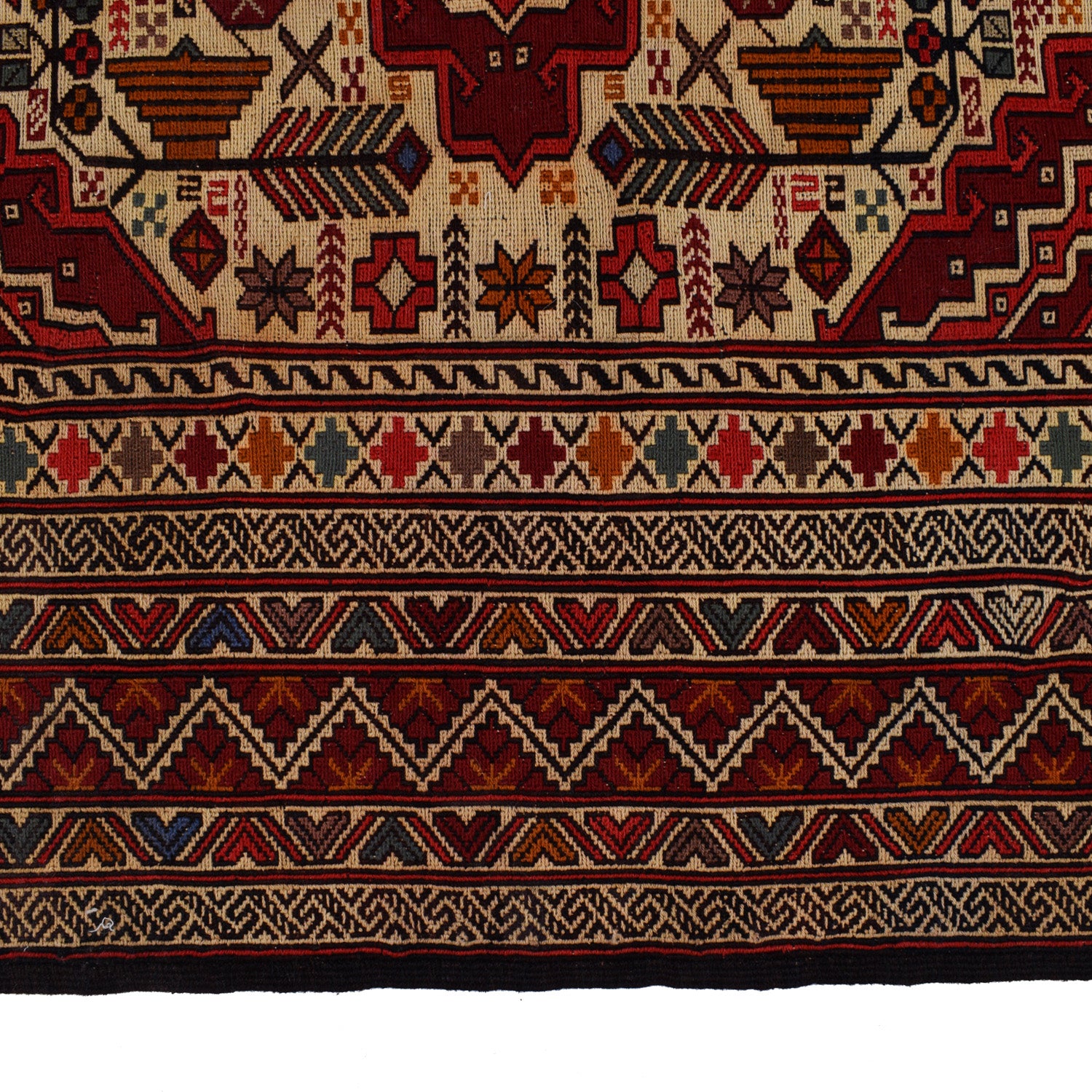 Maliki Kilim Area Rug Handmade Multi Floral 4x6 ft