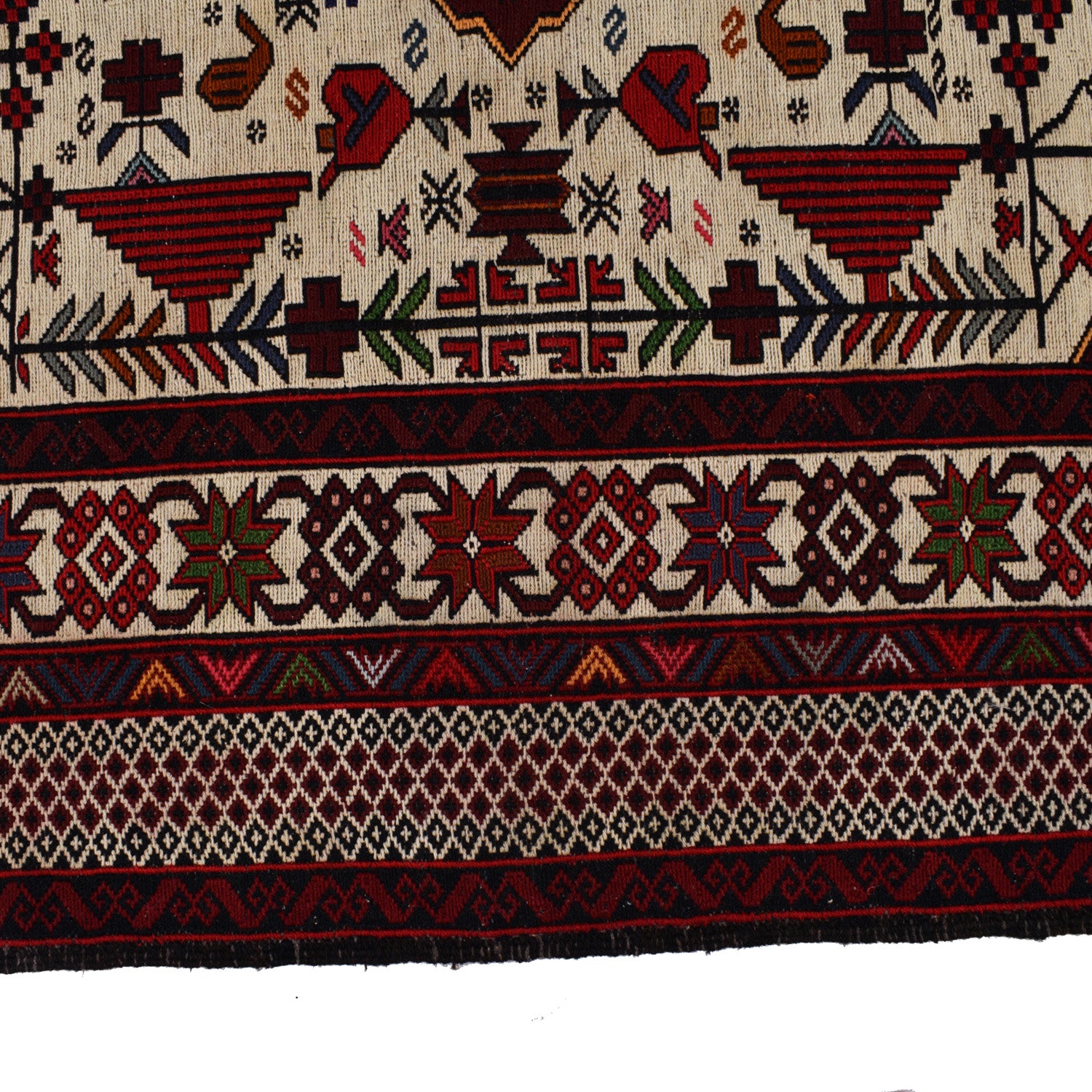 Maliki Kilim Area Rug Handmade Multi Floral 4x6 ft