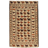 Soumak Kilim Area Rug Handmade White Pictorial 4x6 ft