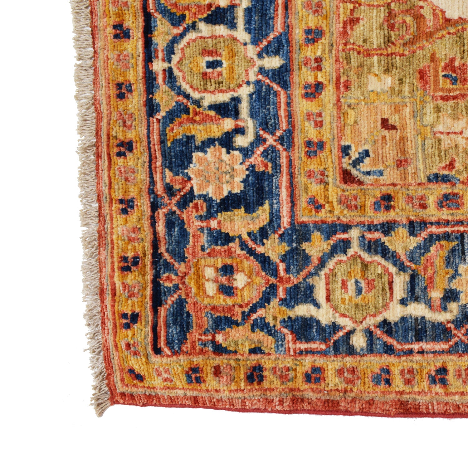 Heriz Area Rug Handmade Multi Medallion 4x6 ft