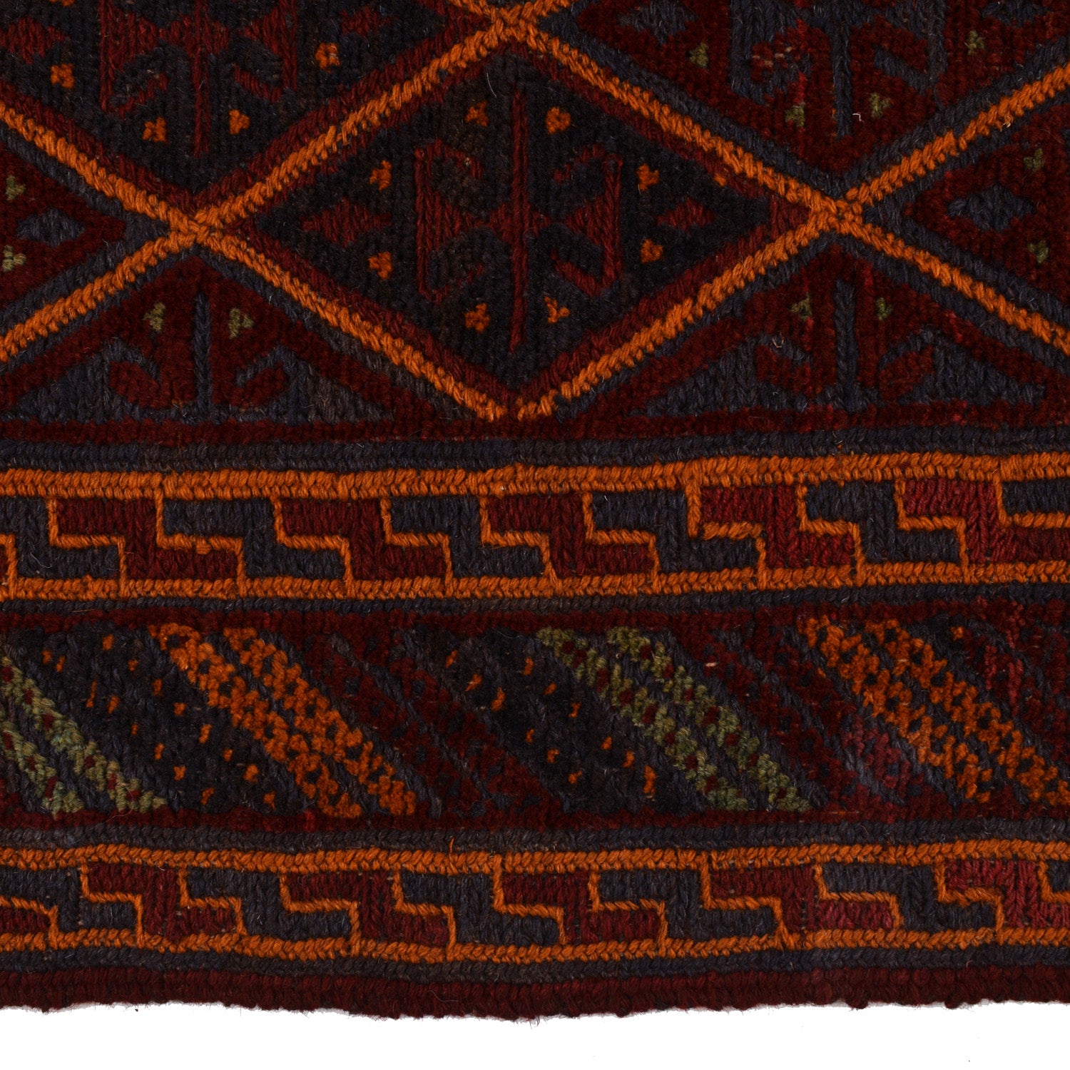 Mashwani Runner Rug Handmade Multi Geometric 4x4 ft