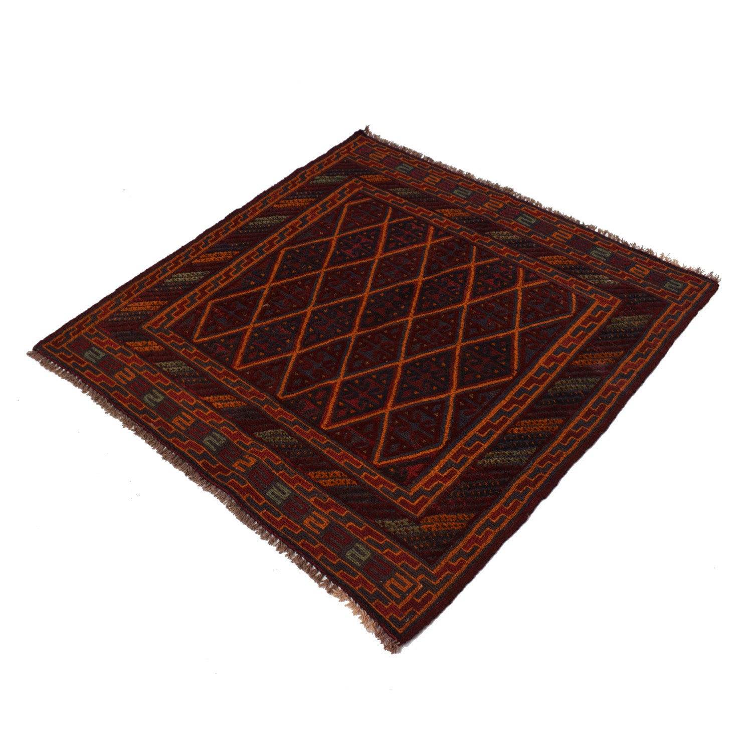 Mashwani Runner Rug Handmade Multi Geometric 4x4 ft