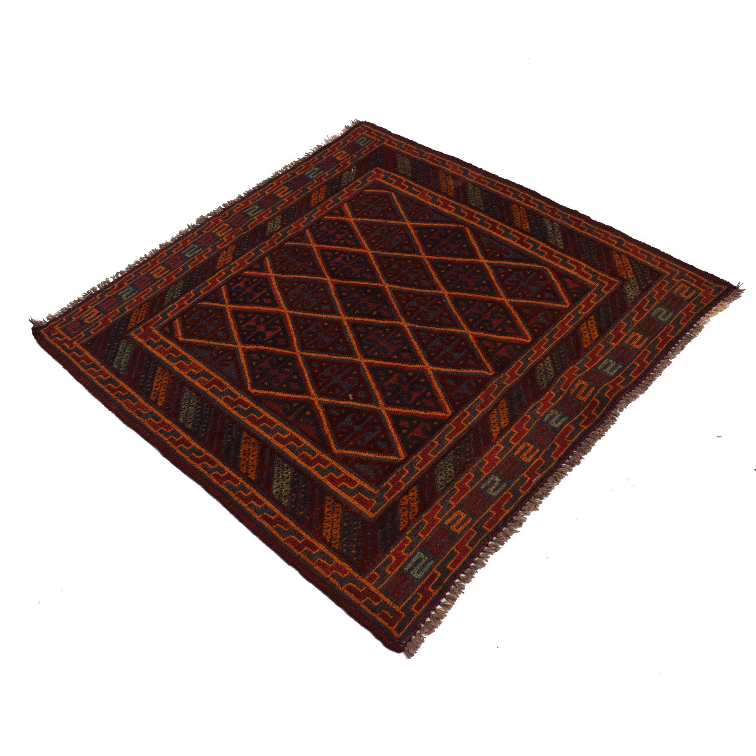 Mashwani Runner Rug Handmade Multi Geometric 4x4 ft