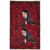 Pictorial Rug Handmade Red Design