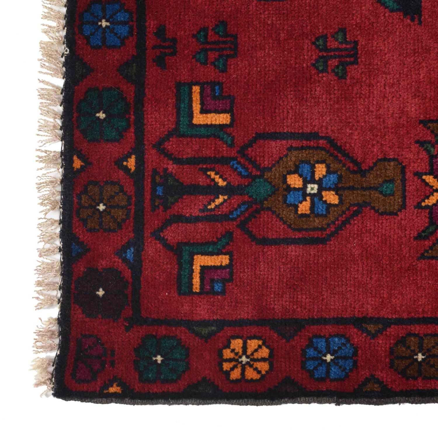 Pictorial Rug Handmade Red Design