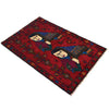 Pictorial Rug Handmade Red Design