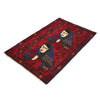 Pictorial Rug Handmade Red Design