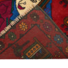 Pictorial Rug Handmade Red Design